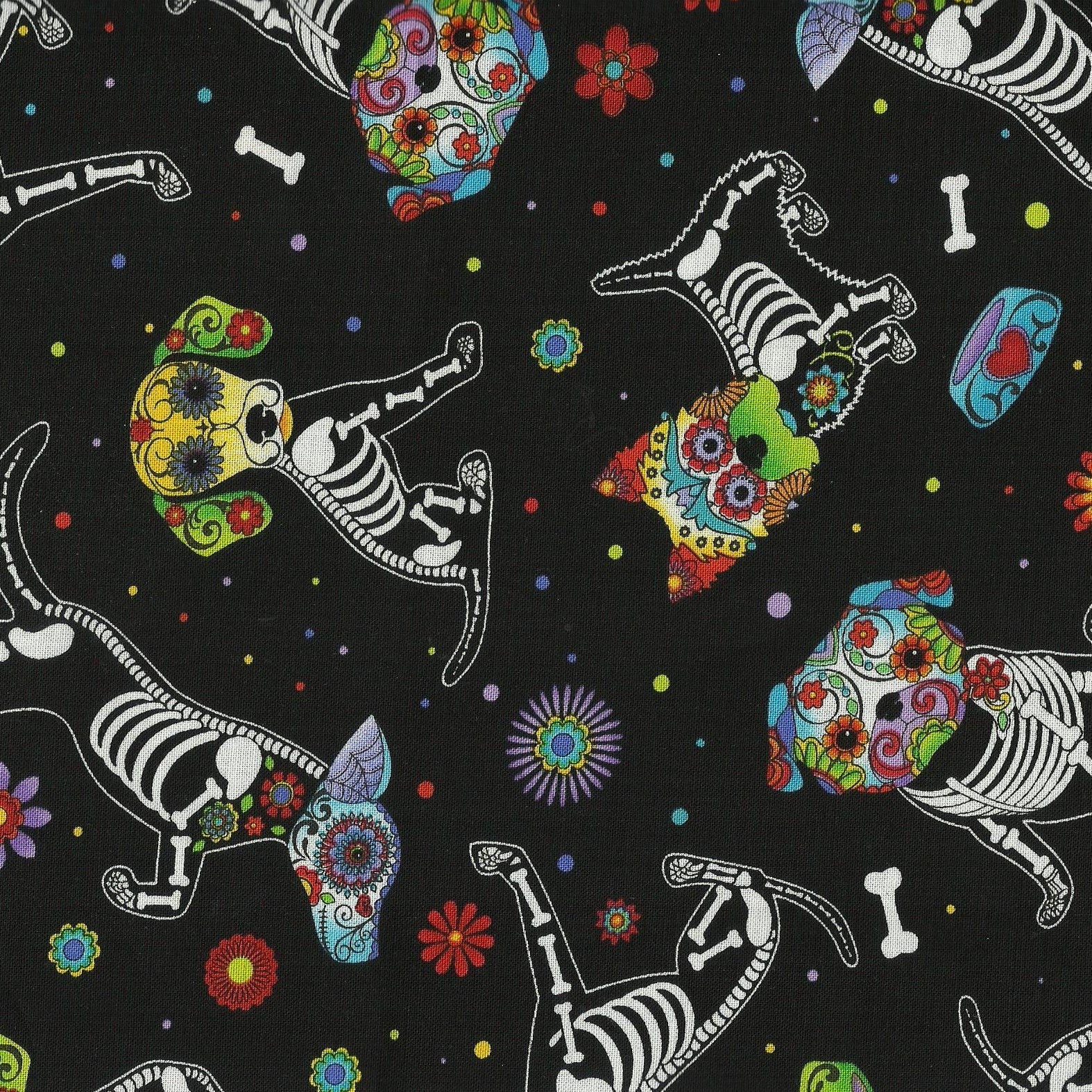 Day of Dead Dogs Phoenix Scrub Hat